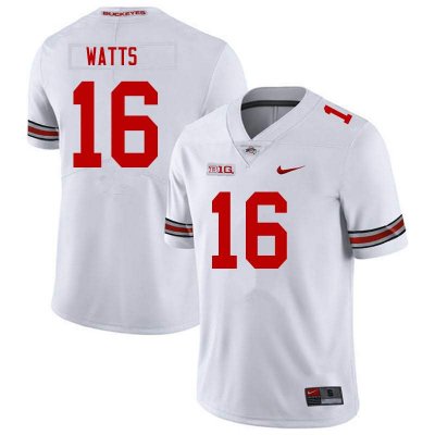 Men's Ohio State Buckeyes #16 Ryan Watts White Nike NCAA College Football Jersey Jogging YFT0744JG